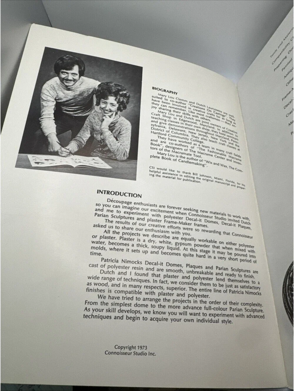 Vintage 1973 Creations On Castings Of Plaster Or Polyester Craft Book